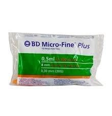 Шприц інсуліновий BD Micro-Fine 0,5мл U-100 30G (0,30 x 8,0 мм) 100 шт