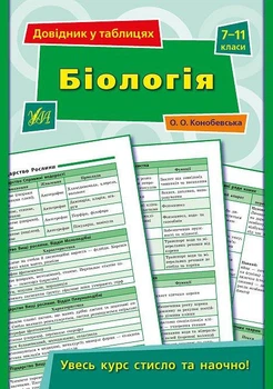 Справочник по по биологии в таблицах 7-11 классы Конобевская