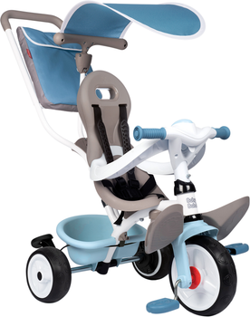 Rower dziecięcy Smoby Toys metalowy z daszkiem, bagażnikiem i torbą niebieski 66x49x100 cm (7600741400)