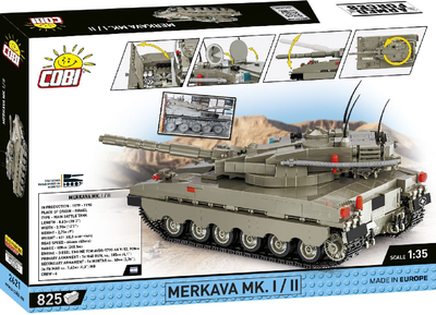 Klocki konstrukcyjne Cobi Czołg Merkava Mk 1 825 elementów (COBI-2621)