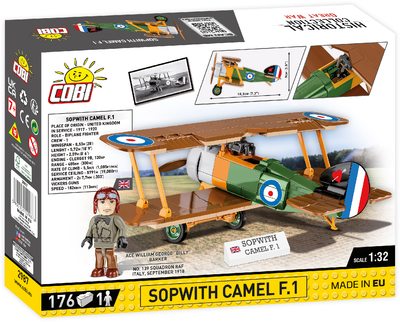 Klocki konstrukcyjne Cobi I Wojna Światowa Samolot Sopwith Camel F1 176 elementów (2987)