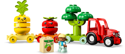 Zestaw klocków LEGO DUPLO My First Traktor z warzywami i owocami 19 elementów (10982)