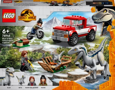 Zestaw klocków LEGO Jurassic World Schwytanie welociraptorów Blue i Bety 181 element (76946)