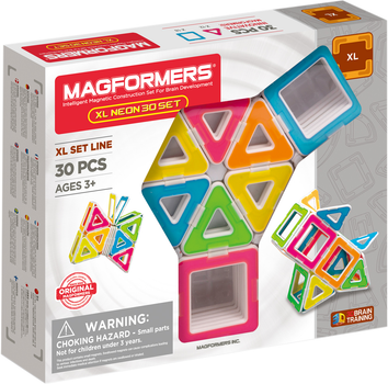 Klocki magnetyczne Magformers Neon XL 30 elementów (706006) (8809465534257)