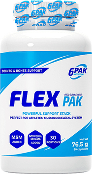 Suplement diety 6PAK Nutrition FLEX PAK Mocne Stawy Kompleks 90 k (5902811815734)