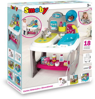 Ігровий набір Smoby Toys Ветеринарний центр з котиком та хом'яком (340404) (3032163404040)