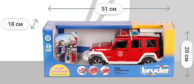 Jeep strażacki Bruder Wrangler Unlimited Rubicon z figurką strażaka (02528)