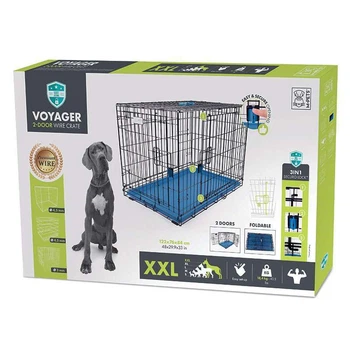 Проволочная клетка с 2 дверями и запатентованным замком Securo lock для собак M-Pets Voyager Wire Crate 2 doors XXL (122х76х84 см) (6953182730859)
