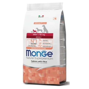 Monge (Монж) Monoprotein Mini Adult Salmon with Rice - Сухий монопротеїновий корм із лососем та рисом для дорослих собак маленьких порід, 7.5 кг