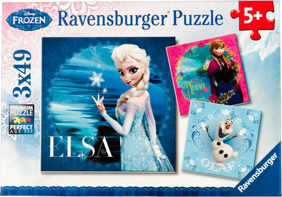 Puzzle-3x49 Ravensburger Disney Elsa, Anna i Olaf (09269)