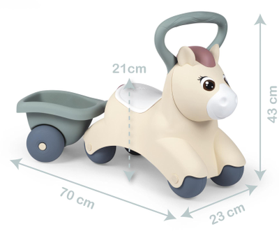 Smoby Little Pony jeździk z przyczepką 12 miesięcy (7600140502)