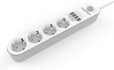 Фильтр питания ProLogix Premium 4 розетки, 4 USB, 2 м Белый (PR-SE4432W)