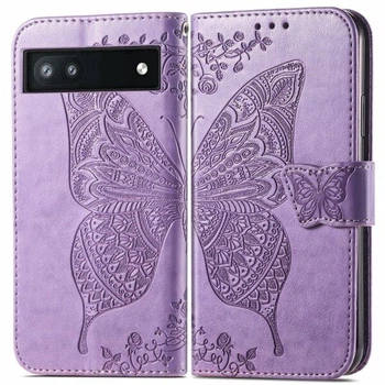 Чехол-книжка с рисунком UniCase Butterfly Pattern для Google Pixel 6a - Light Purple