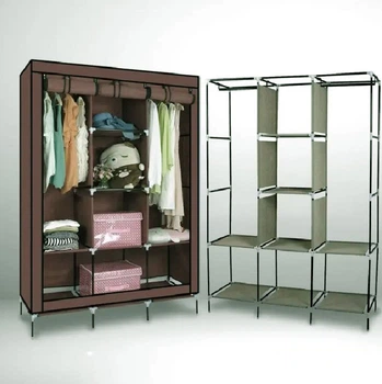 Складна тканинна шафа Storage Wardrobe на 3 секції Світло-коричнева (2000992416191)