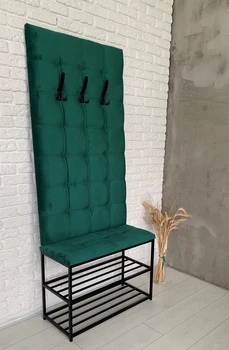 Комплект банкетка 50×30×50 см + м'яка панель Vi-Tall з вішалками 50*120 см, велюр