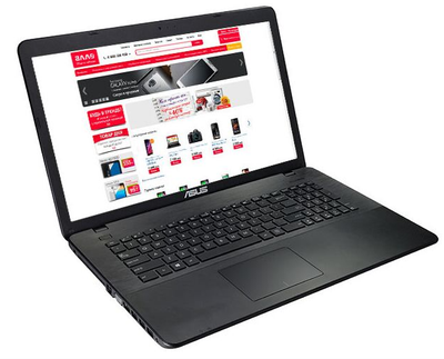 Ноутбук ASUS X751N-Intel Celer N3350-1.1GHz-8Gb-DDR3-1Tb-HDD-W17.3-Web-DVD-R-(B)- Б/У