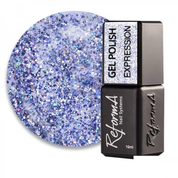 Гель-лак ReformA Shine Expression 942910 лиловое серебро с голографическим глиттером 10 мл (5055379429100)