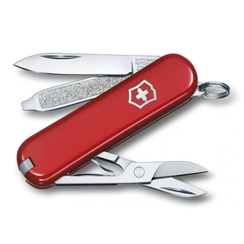 Набір Victorinox (мультитул Classic SD + ручка Caran d'Ache BP), у футлярі, червоний 4.4321.2