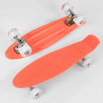 Скейт Пенні борд Best Board 1102 (дошка ↔55*14,5 см, ↑10 см, пластик, колеса 4 шт/Ø6 см/PU, підвіска алюміній, підсвітка, до 70 кг)