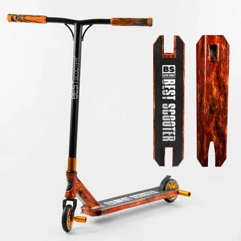 Самокат трюковий Best Scooter BS-77225 (4) HIC-система, ПЕГІ, алюмінієвий диск та дека з ПРИНТОМ, колеса PU, d=110мм, ширина руля - 60 см, в коробці [Одеса №4]