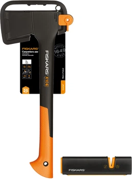 Набір Сокира плотницька Fiskars S-X10 + точилка для сокир і ножів Fiskars Xsharp (10156191000601)