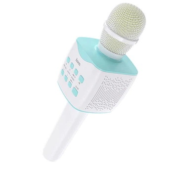 Микрофон-караоке беспроводной HOCO BK5 "Cantando" (Bluetooth 5.0, USB слот, 1-динамик) Blue