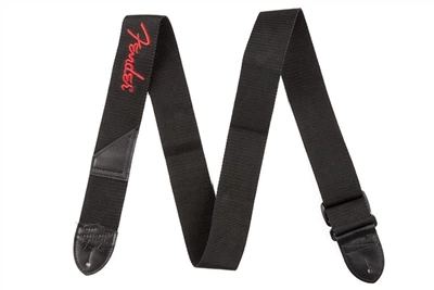 Ремінь гітарний FENDER STRAP 2" BLACK RED LOGO (53885)