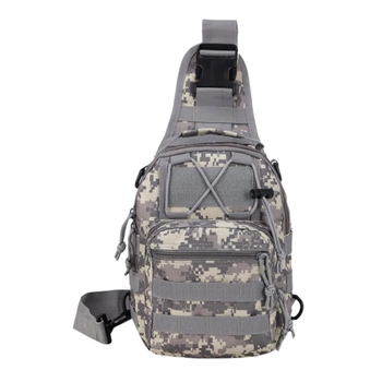 Чоловіча тактична сумка рюкзак на одній лямці METR+ армійська барсетка 28х18х13 см Піксель