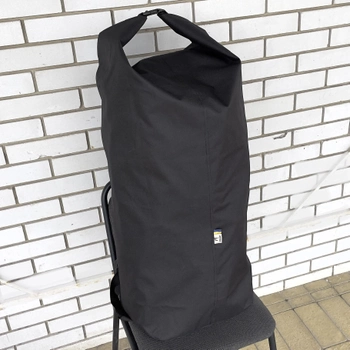 Тактический рюкзак-баул на 100 литров Черный Oxford 600 D Flat влагозащитный вещевой мешок MELGO