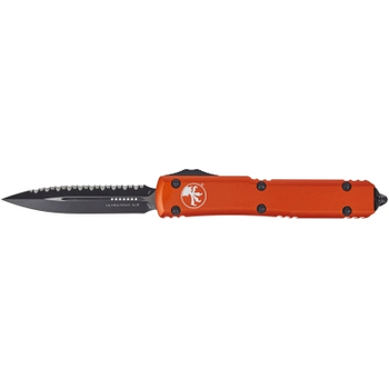 Нож Microtech Ultratech Double Edge Black Blade FS Serrator Orange (122-3OR)