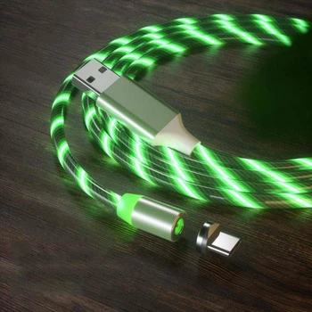 Магнітний кабель, що світиться USB Type C Green