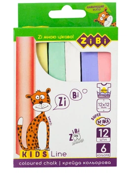 Мел цветной квадратный KIDS Line, ZB.6703-99, 12 шт.