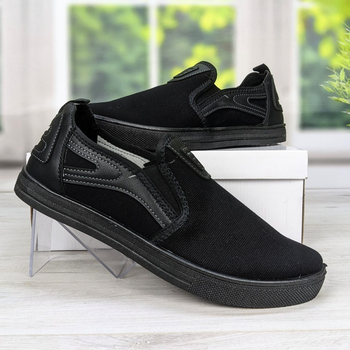 Слипоны мужские Dago Style черные джинсовые 41 р (26,8 см) 3568