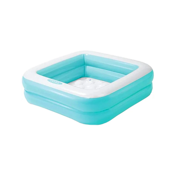 Детский надувной бассейн Intex 57100 (Blue) 86х86х23см "Игровая коробка" с надувным дном,60л, 1-3 лет (Синий)