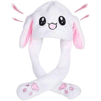 Шапка, що світиться біла Pikachu toys soft toys with led з рухомими вушками