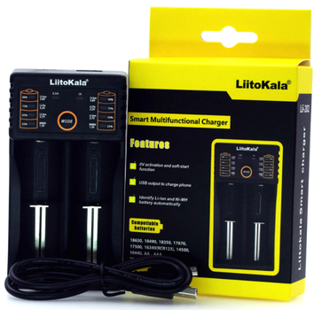 Універсальний зарядний пристрій павербанк LiitoKala Lii-202 PowerBank для всіх акумуляторів 18650 26650 АА