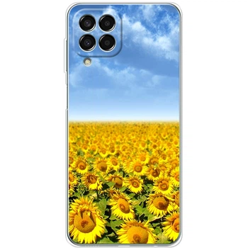 Силиконовый Чехол с Картинкой для Samsung Galaxy M33 5G (M336) Принт (Патриотический, Подсолнухи) (44472-ysm49)