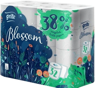 Туалетний папір Grite Blossom 135 відривів 3 шари 32 рулони (4770023346787/4770023348798)