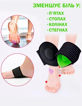 Стельки для ног Ортопедические STRUTZ Черно-зеленый с супинаторами Универсальные Амортизирующие