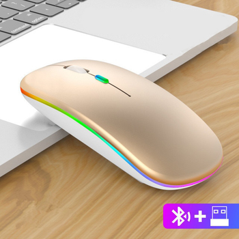 Беспроводная мышь PowerMe SlimLED Bluetooth c USB зарядкой Rich Gold (PW-MS330-GLD)