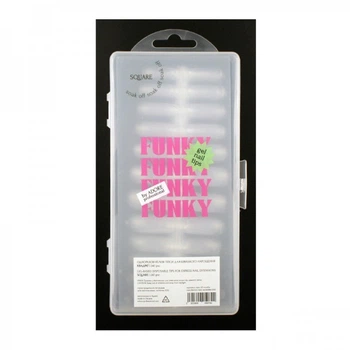 Типсы гелевые для наращивания ногтей Adore Professional Funky Gel Nail Tips Square 240 шт квадрат прозрачные (2101600050742)