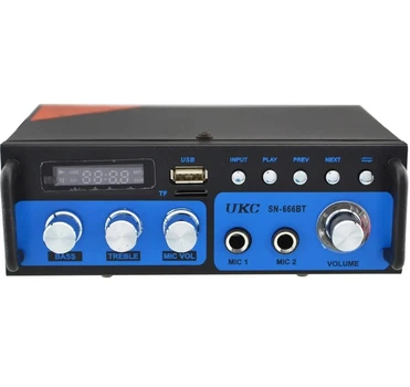 Усилитель звука Bluetooth с караоке и пультом UKC SN-666BT 2x60 Ватт USB FM радио