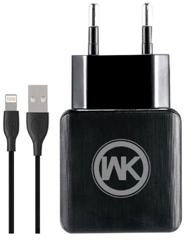 Сетевое зарядное устройство WK Blanc WP-U11 2 USB 2.1 A Lightning Black
