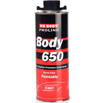 Антигравийное покрытие | BODY 650 Proline | Под краскопульт 1 кг — Черный