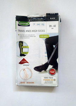 Шкарпетки гольфи з компресією Sensiplast для подорожей 39-42 чорний (43117)