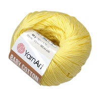 Турецкая пряжа для вязания YARNART BABY COTTON (беби котон) 431 светло-желтый
