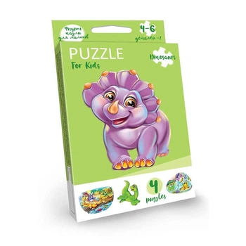 Детские развивающие пазлы "Puzzle For Kids" PFK-05-12, 2 картинки Дино