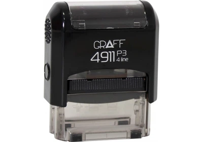 Оснастка автомат., GRAFF 4911 P3 "GLOSSY" пласт., для штампа 38х14мм, чорна (GRF42104-01)