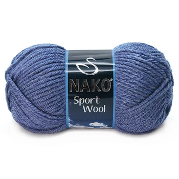 Турецкая пряжа для вязания Nako sport wool (спорт вул) толстая пряжа 23162 джинсовый меланж