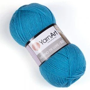 Пряжа для ручного вязания Alize Merino De Luxe 50 ( мерино де люкс 50) нитки зимняя пряжа 235 бирюза
